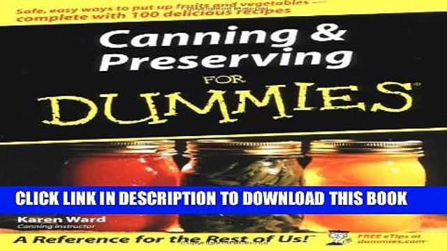 [PDF] Canning Preserving For Dummies (For Dummies (Lifestyles Paperback)) Popular Colection
