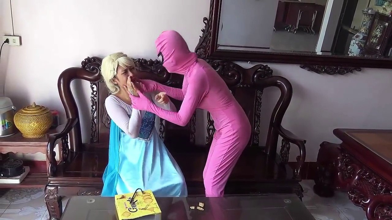 Fart in the mouth Joker haha Spiderman Frozen elsa vs Pinks SpiderGirl Superheroes Funny part 11