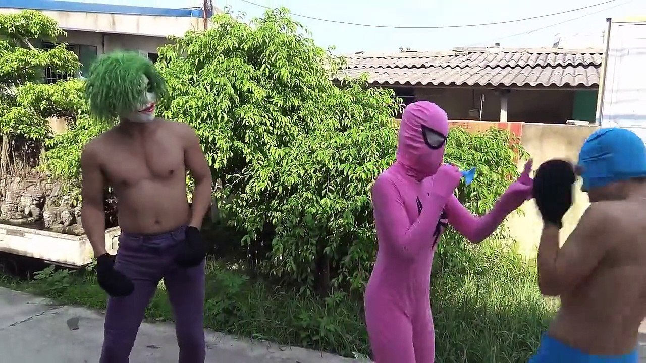 Spiderman vs Joker Boxing Dance Frozen elsa vs Pinks SpiderGirl Pranks Fun superheroes-9SRDgHyQ3Jo part 3