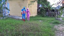 Spiderman vs Catwomen rescue dogs drowning Frozen Elsa Captain Fun Superheroes joker pranks-BMw-bEcJdbU part 4