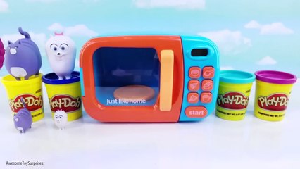 The Secret Life of Pets Magic Microwave Best Kids Video for using PlayDoh to Learn Colors and Sizes 5