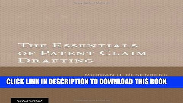 [PDF] The Essentials of Patent Claim Drafting [Full Ebook]
