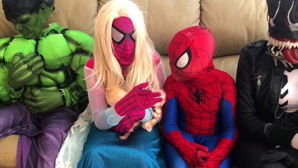 Spiderman vs Pink Spidergirl Frozen Elsa vs Joker Talent Show Disaster - Superhero Team-RTnURVGLzA4 part 5