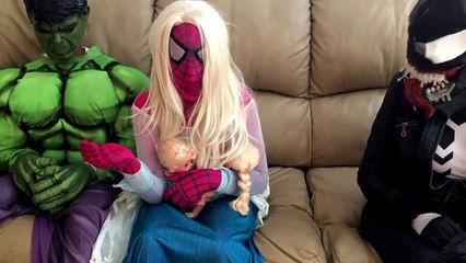 Spiderman vs Pink Spidergirl Frozen Elsa vs Joker Talent Show Disaster - Superhero Team-RTnURVGLzA4 part 10