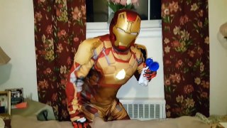 T-Rex vs BATMAN SPIDERMAN Captain America - Ironman Prank - Halo - IRL - Superhero Fun In Real Life- part 9