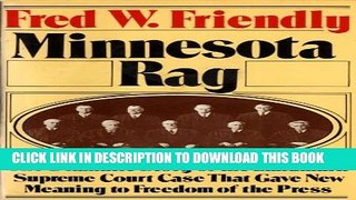 [PDF] Minnesota Rag: The Scandal Sheet That Shaped the Constitution Popular Online