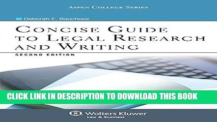 [PDF] Concise Guide To Legal Research and Writing, Second Edition (Aspen College) Full Online