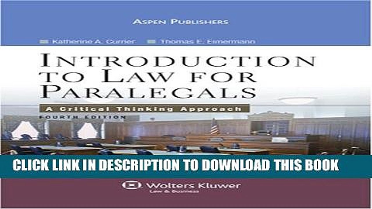[PDF] Intro To Law for Paralegals: A Critical Thinking Approach Full Online