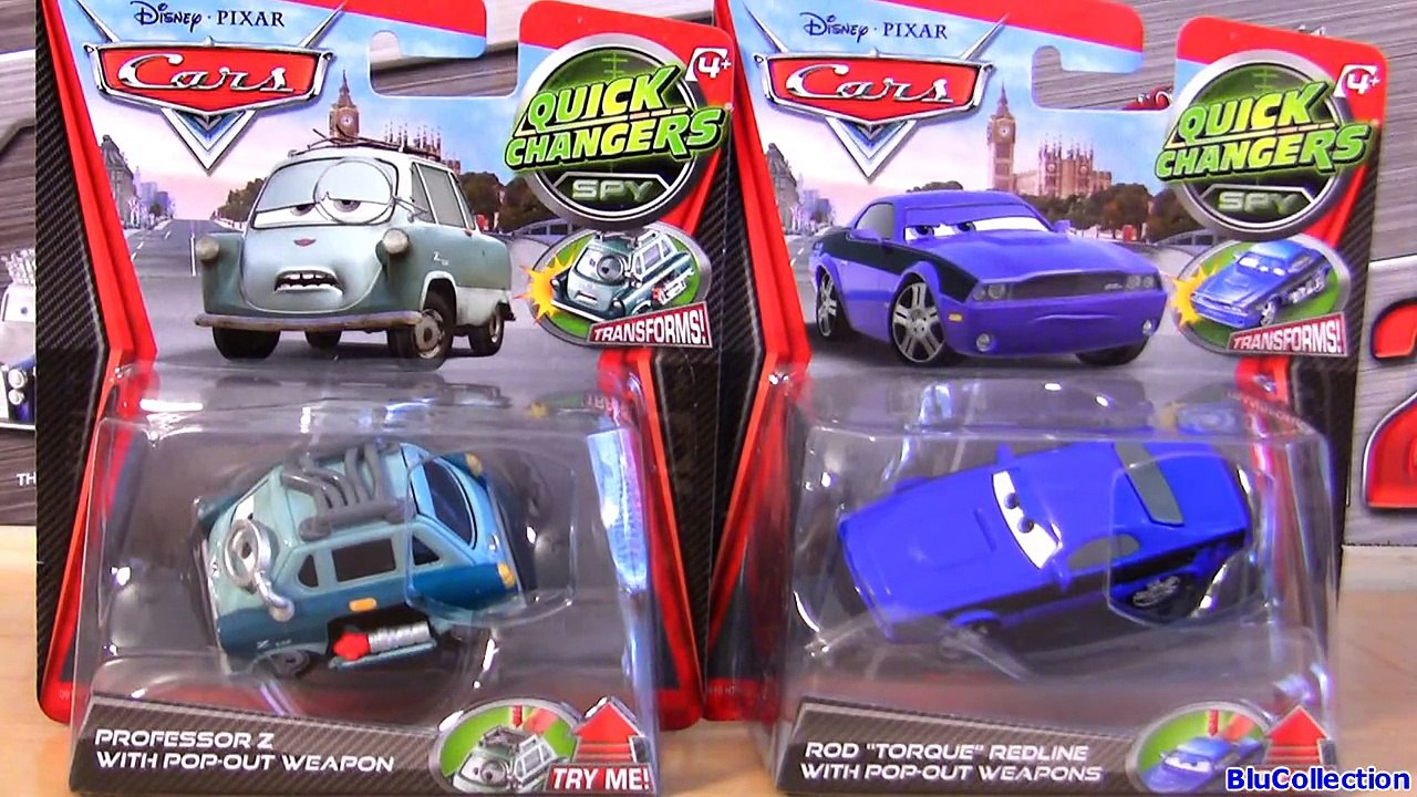 Professor Z Quick Changers Rod Torque Redline w/ Pop Out Weapons Cars 2 Disney PIxar Spy