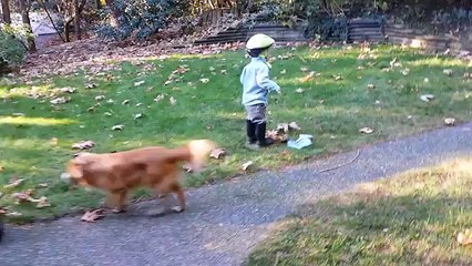 Cute Kid Practices Skating On Small Puddle