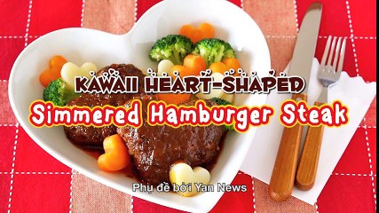 Cách làm thịt hamburger hình trái tim