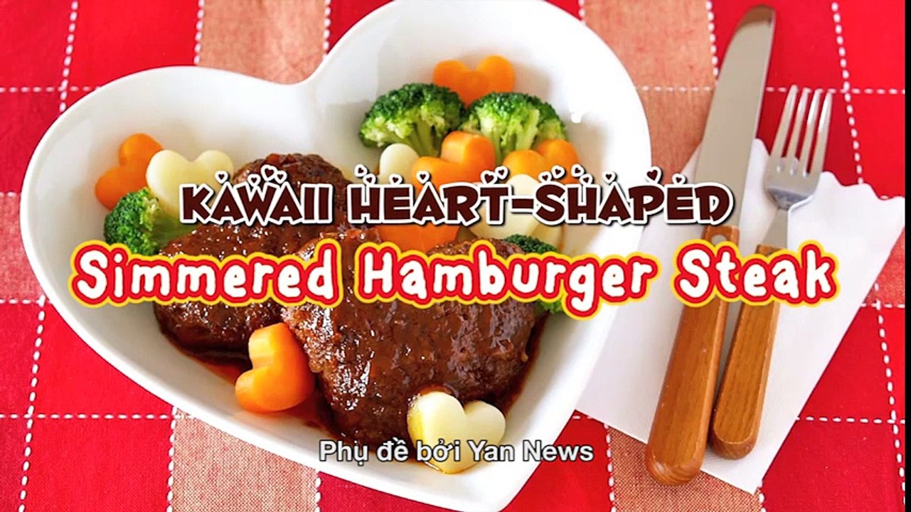 Cách làm thịt hamburger hình trái tim