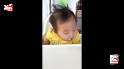 Baby eat while sleeping