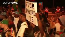 Tercera noche de protestas en Charlotte, Estados Unidos