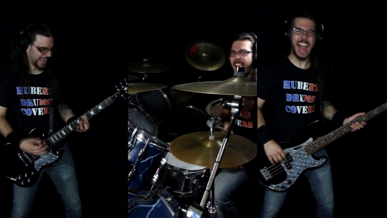 The Night Flight Orchetsra - Living For The Nighttime (Drums, Bass & Guitar cover)