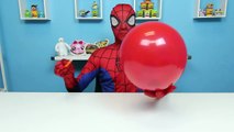 RAINBOW BALLOON Pop Surprise Toys - LEARN COLORS with Spider Man & Unwrap Surprises!