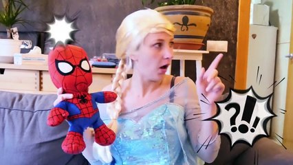 Spiderman Become a doll vs Frozen Elsa & Maleficent w_ Spiderbaby Jack Frost & Funny Supehero-abymkKbby_E part 2
