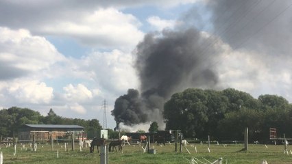 Incendie de pneus à Jemappes