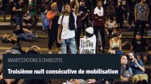 Troisième nuit de manifestation à Charlotte