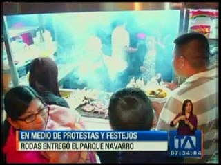En medio de protestas y festejos Rodas entregó el parque Navarro