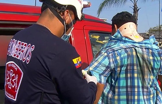 Un conductor herido dejó un accidente de tránsito, norte de Guayaquil