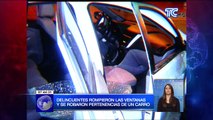 Delincuentes rompieron las ventanas y se robaron pertenecías de un carro