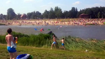 Funny hurricane fail moments Europe Poland summer videos 2015 flying umbrella