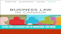 [PDF] Business Law in Canada, Tenth Canadian Edition with MyBusinessLawLab (10th Edition) Popular
