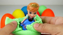 MANY PLAY DOH SURPRISE EGGS for a SHARK ! : Frozen Anna Minions Hulk Peppa Pig Kids Toys Playdough