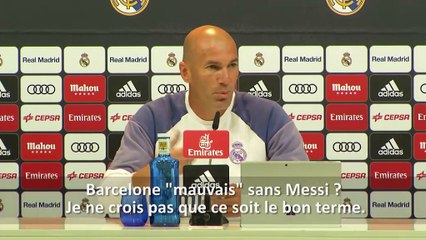 Real Madrid - Zidane : "Messi reste Messi"