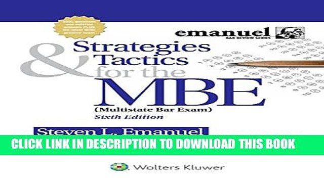 [PDF] Strategies Tactics for the MBE (Emanuel Bar Review) Popular Online