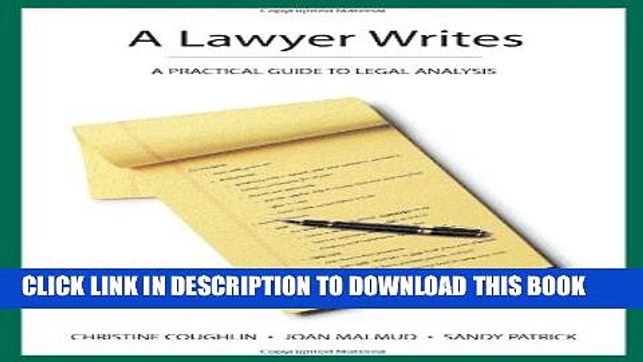 [PDF] A Lawyer Writes: A Practical Guide to Legal Analysis Full Online
