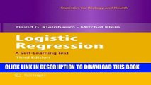 [PDF] Logistic Regression: A Self-Learning Text (Statistics for Biology and Health) Full Colection