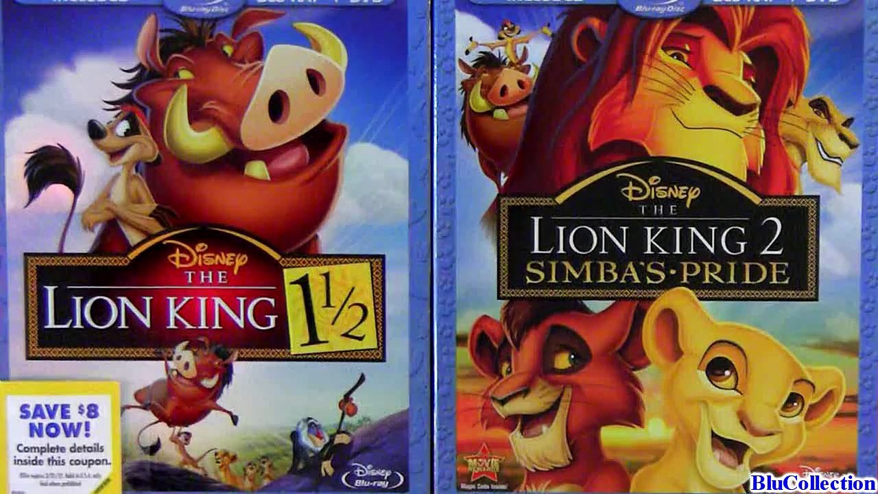 The Lion King 1 1/2 and 2 Simbas Pride blu ray Unboxing Review DVD