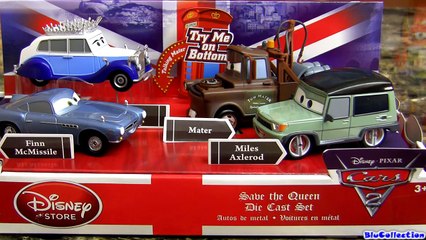 Cars 2 Save The Queen Disney store Diecast Set 4-pack Talking Mater with rocket-pack Blucollection
