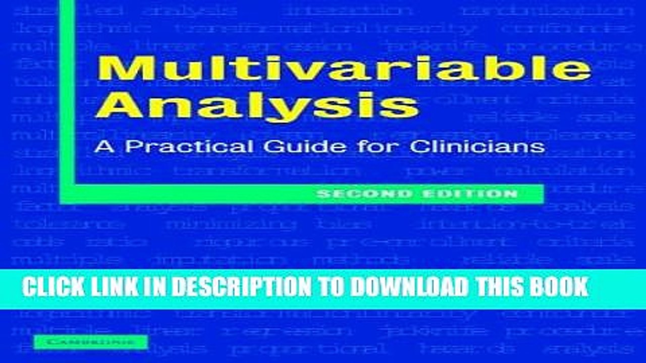 [Read PDF] Multivariable Analysis: A Practical Guide for Clinicians Ebook Free