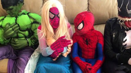 Spiderman vs Pink Spidergirl Frozen Elsa vs Joker Talent Show Disaster - Superhero Team-RTnURVGLzA4 part 5