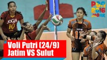 Voli Indoor - (Putri) Jawa Timur vs Sulawesi Utara, Sabtu (24/09)