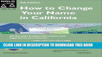[PDF] How to Change Your Name in California (9th Edition) [Online Books]