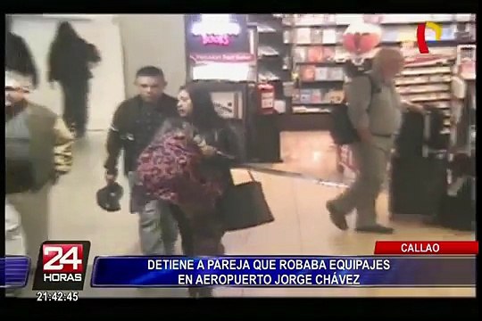 Capturan a pareja que robaba equipajes en aeropuerto Jorge Chávez