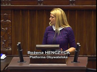 Poseł Bożena Henczyca - Wystąpienie z dnia 22 wrze�nia 2016 roku.