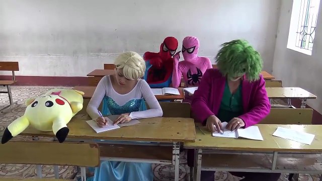 Spiderman vs Joker Circus Frozen Elsa vs Pinks SpiderGirl Dacing Superhero fun-XRcCJ4_SmT0 part 6