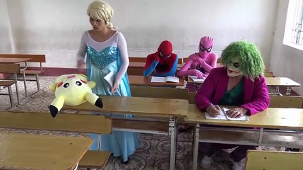 Spiderman vs Joker Circus Frozen Elsa vs Pinks SpiderGirl Dacing Superhero fun-XRcCJ4_SmT0 part 8