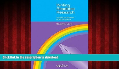 FAVORIT BOOK Writing Readable Research: A Guide for Social Scientists (EQUINOX TEXTBOOKS   SURVEYS