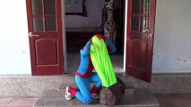 Fart in the mouth Joker haha Spiderman Frozen elsa vs Pinks SpiderGirl Superheroes Funny Pranks-part 6