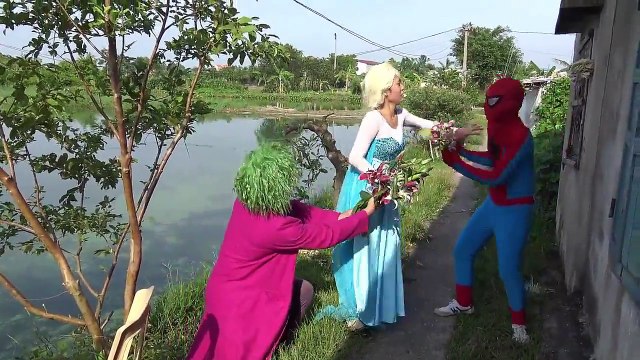 Spiderman vs Joker lovesick Frozen Elsa vs Pinks SpiderGirl love Spiderman Funny pranks in real life-sXsrkXSQ7mo part 2