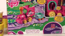 My Little Pony Friendship Express Train unboxing and setup, with Pinkie Pie, Fluttershy, and 4 Squis