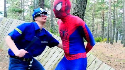 Spiderman vs Police Wanted Dead or Alive! w_ Harley Queen, Frozen Elsa & Fun Superhero In Real Life!-_2IDw1Nmr3opart 2