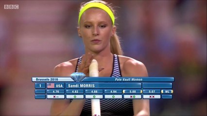 saut à la perche F - DL Bruxelles, 09 septembre 2016 (Sandi Moris à 5m00 ! MPM, record des USA et de la DL)