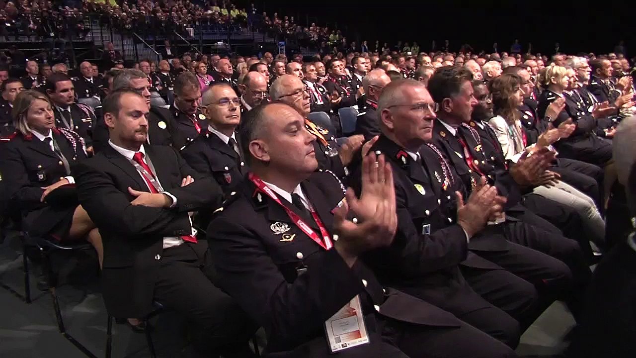 François Hollande, président de la République, en clôture du Congrès national des sapeurs-pompiers 2016